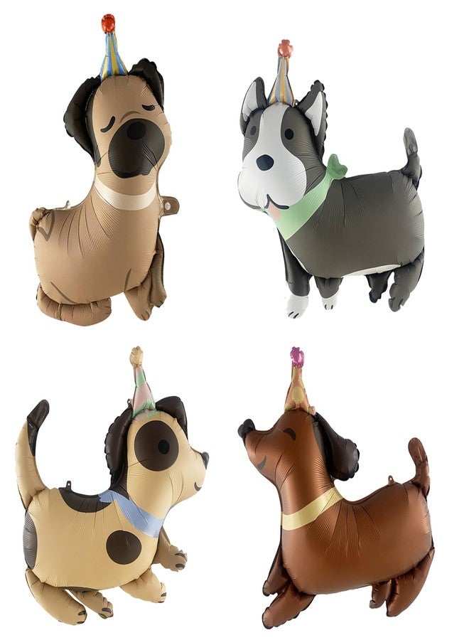 DYT 4PCS Dog Mylar Balloons Set Paw Print Foil Balloons Dog Character Party Decorations Paw Party Balloons for Pets Dog Birthday Party Decoration - Image 1
